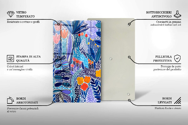 Chopping board glass Painted meadow