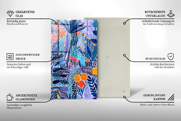 Chopping board glass Painted meadow