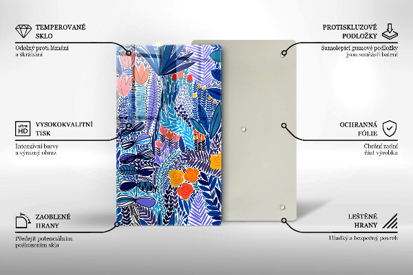 Chopping board glass Painted meadow