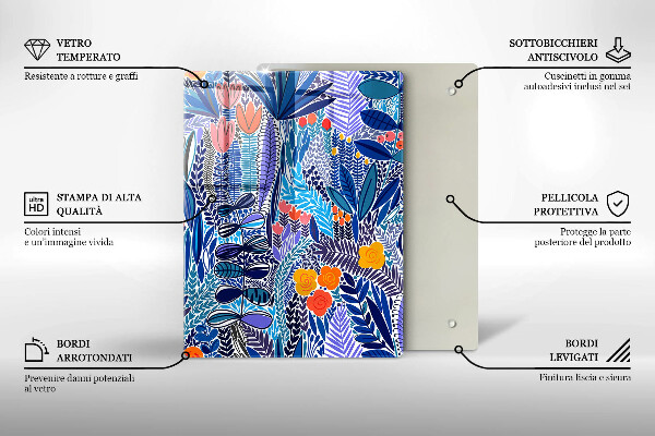 Chopping board glass Painted meadow