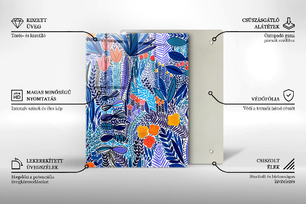 Chopping board glass Painted meadow