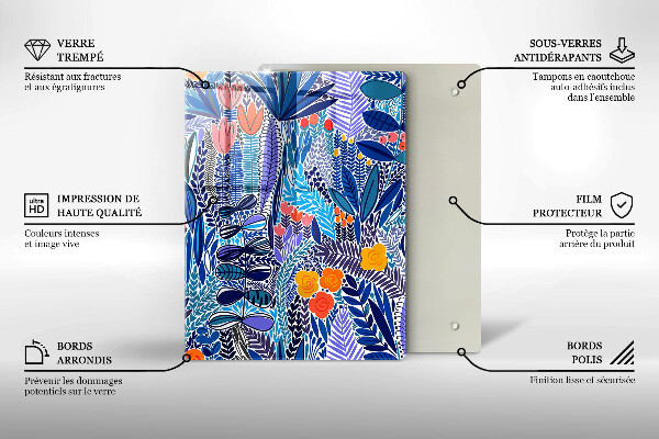 Chopping board glass Painted meadow