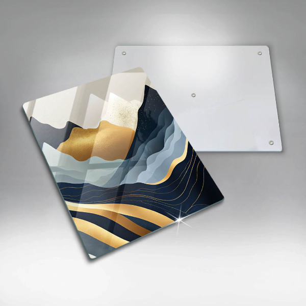 Chopping board glass Abstract mountains