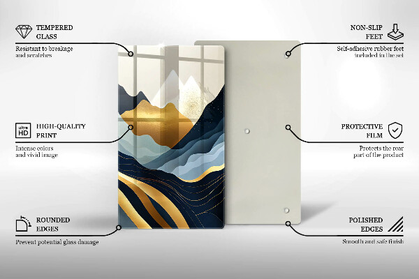 Chopping board glass Abstract mountains