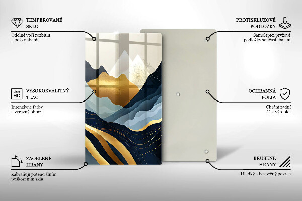 Chopping board glass Abstract mountains