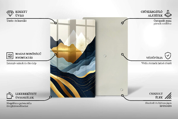 Chopping board glass Abstract mountains