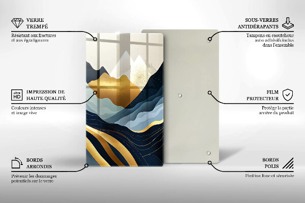 Chopping board glass Abstract mountains