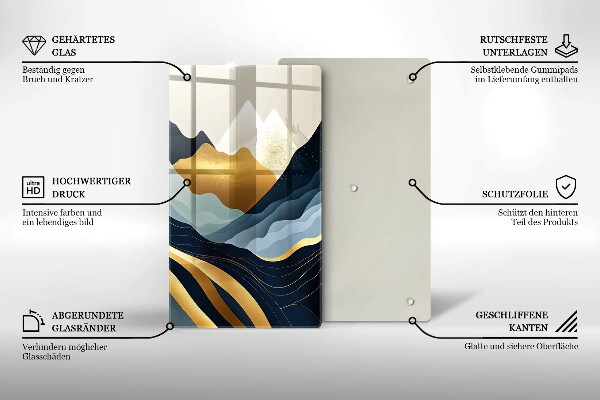 Chopping board glass Abstract mountains