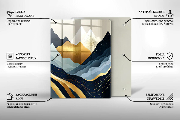 Chopping board glass Abstract mountains