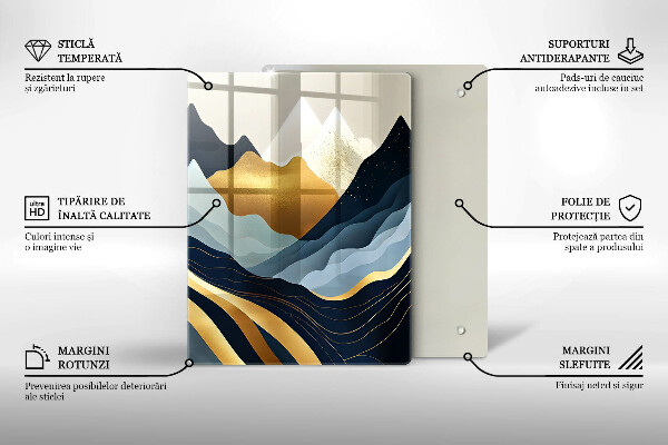 Chopping board glass Abstract mountains