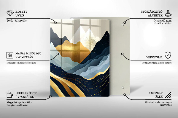 Chopping board glass Abstract mountains