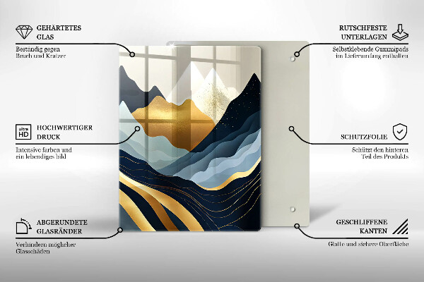 Chopping board glass Abstract mountains
