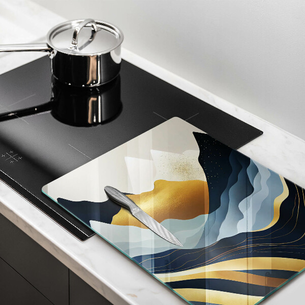 Chopping board glass Abstract mountains