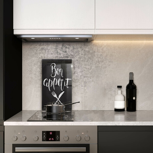 Chopping board glass The inscription Bon Appetit