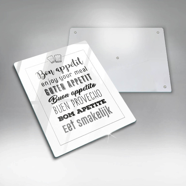 Chopping board glass Kitchen inscription, sentence