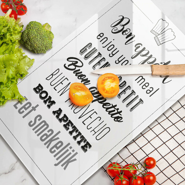 Chopping board glass Kitchen inscription, sentence