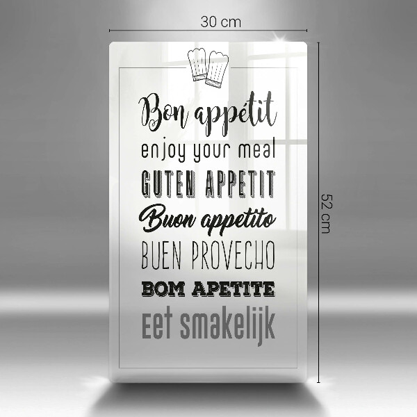 Chopping board glass Kitchen inscription, sentence