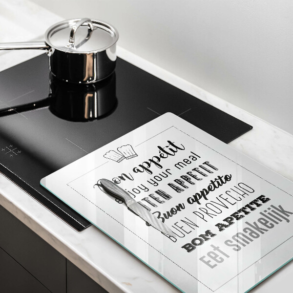 Chopping board glass Kitchen inscription, sentence