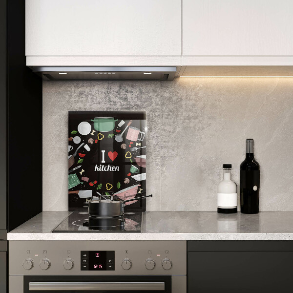 Chopping board glass Illustration I Love Kitchen