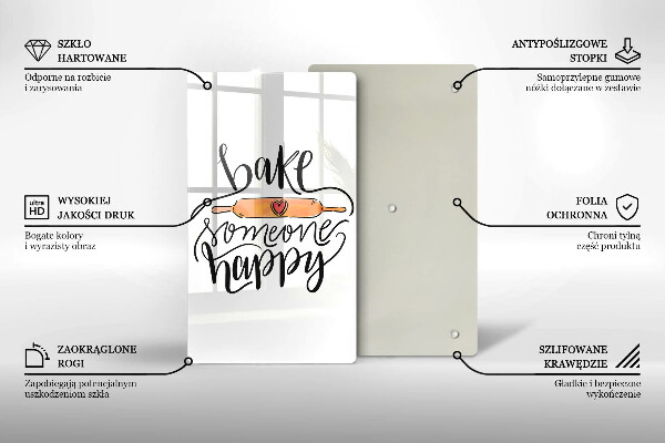 Chopping board glass Bake some happy