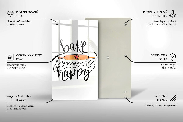 Chopping board glass Bake some happy