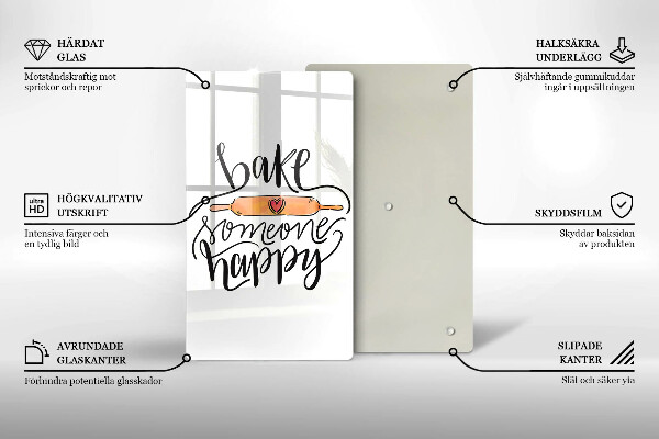 Chopping board glass Bake some happy