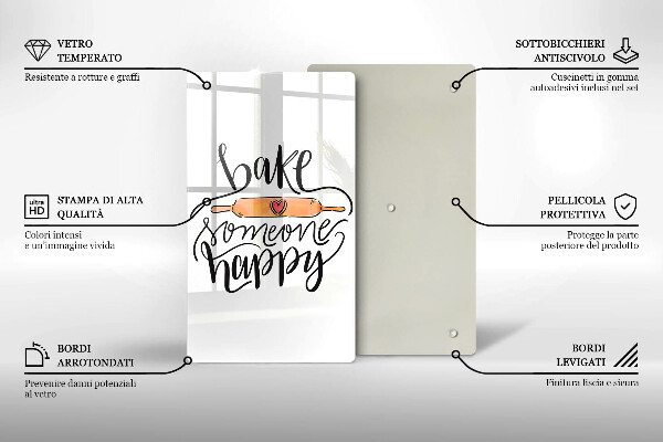 Chopping board glass Bake some happy