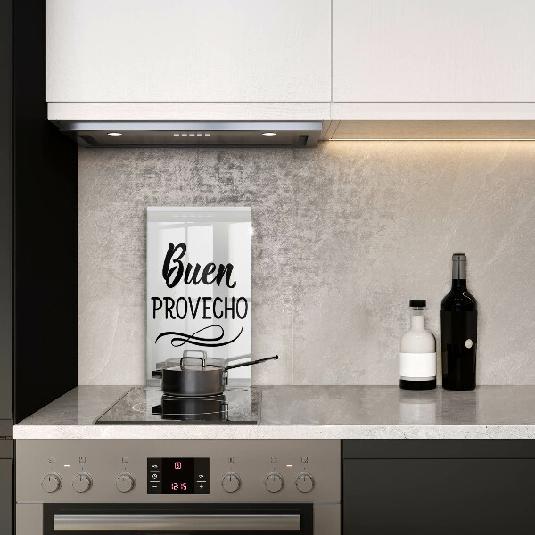 Chopping board glass The inscription Buen Provecho