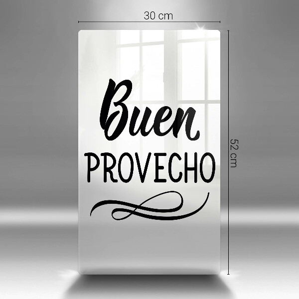 Chopping board glass The inscription Buen Provecho