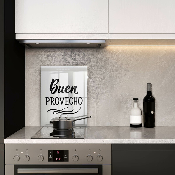 Chopping board glass The inscription Buen Provecho