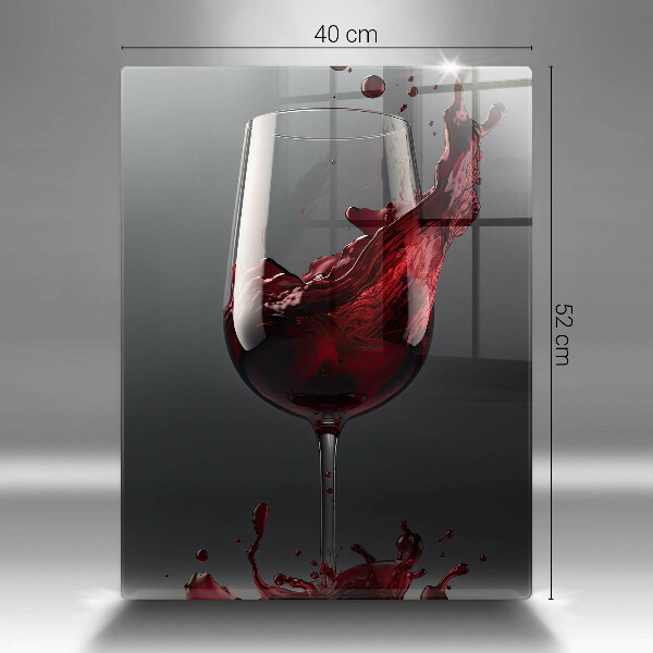 Chopping board glass Red wine in a glass