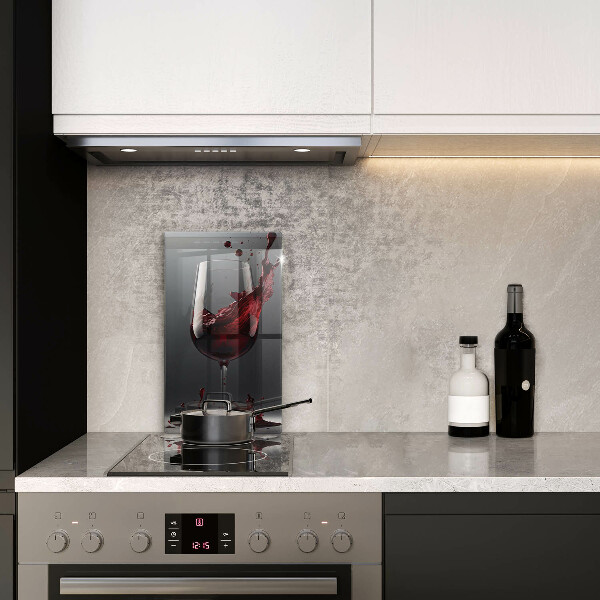 Chopping board glass Red wine in a glass