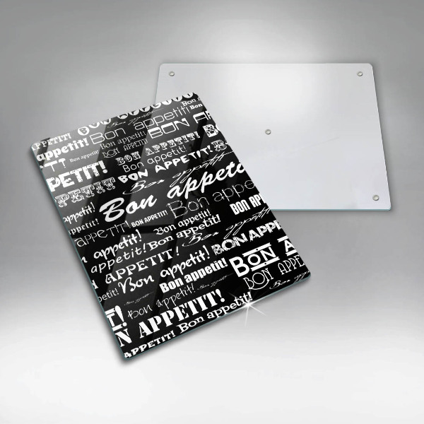 Chopping board glass Kitchen text Bon Appetit