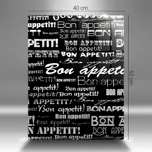 Chopping board glass Kitchen text Bon Appetit
