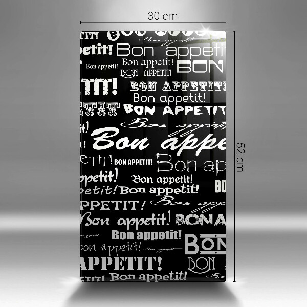 Chopping board glass Kitchen text Bon Appetit