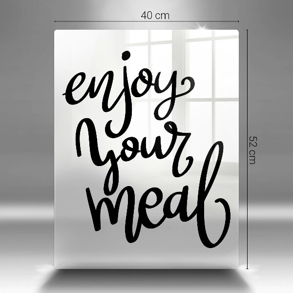 Chopping board glass The inscription Enjoy Yout Meal