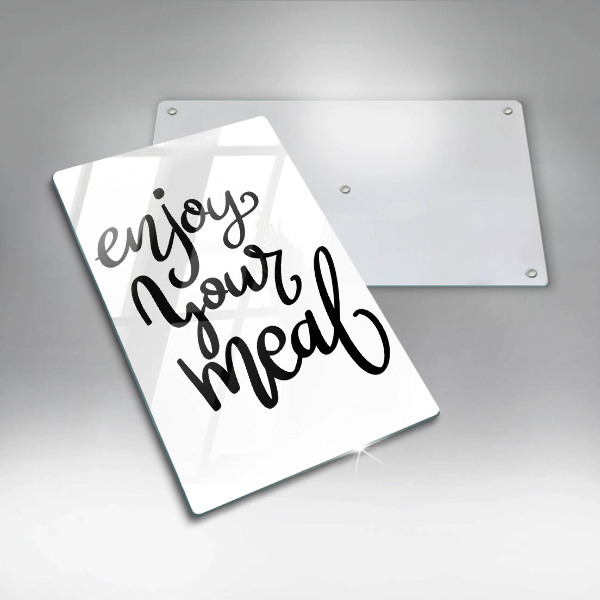 Chopping board glass The inscription Enjoy Yout Meal