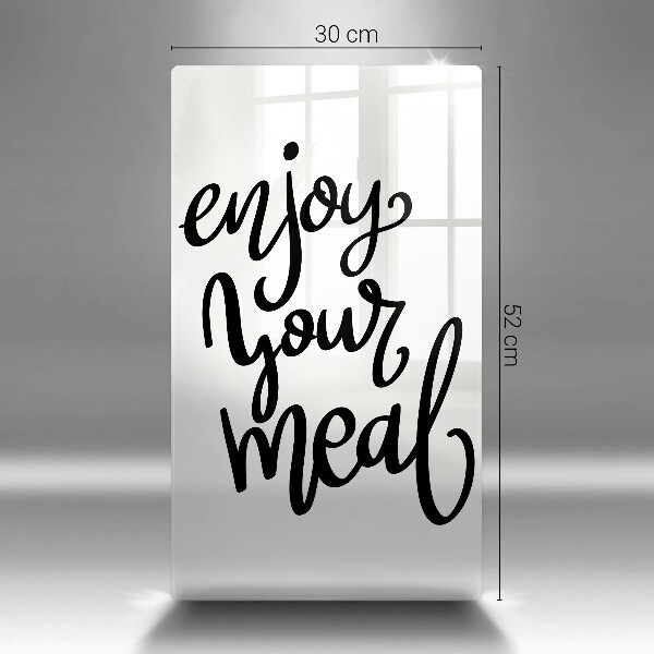 Chopping board glass The inscription Enjoy Yout Meal