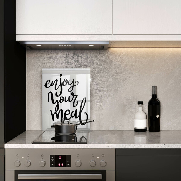 Chopping board glass The inscription Enjoy Yout Meal