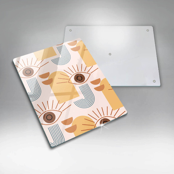 Chopping board glass Boho pattern eyes