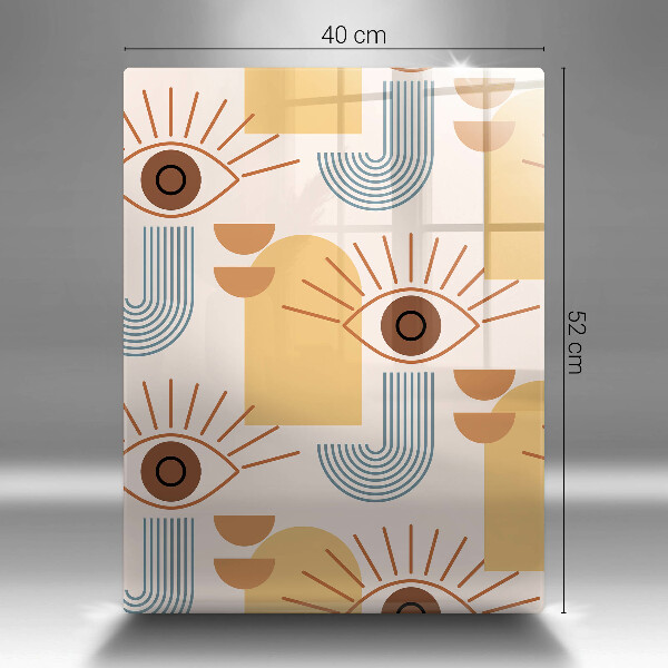 Chopping board glass Boho pattern eyes