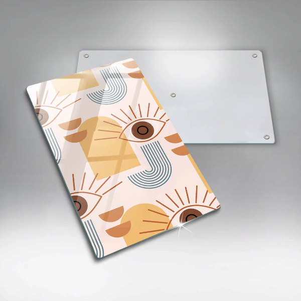 Chopping board glass Boho pattern eyes