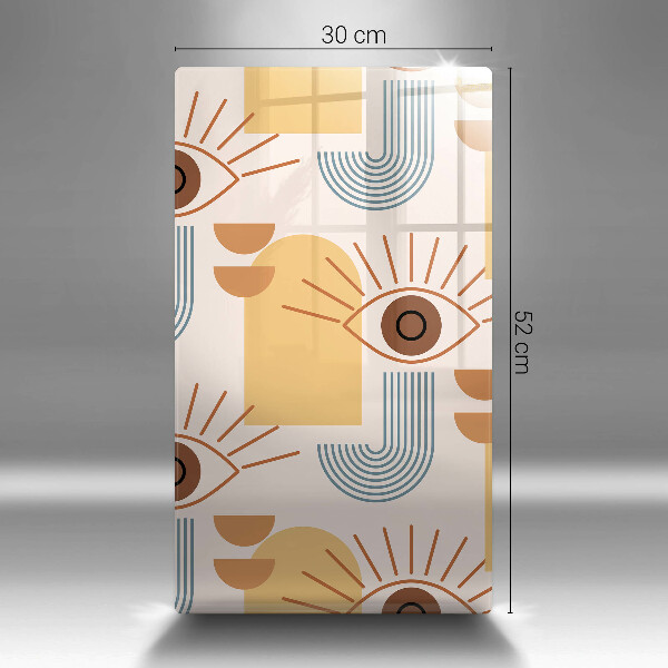 Chopping board glass Boho pattern eyes