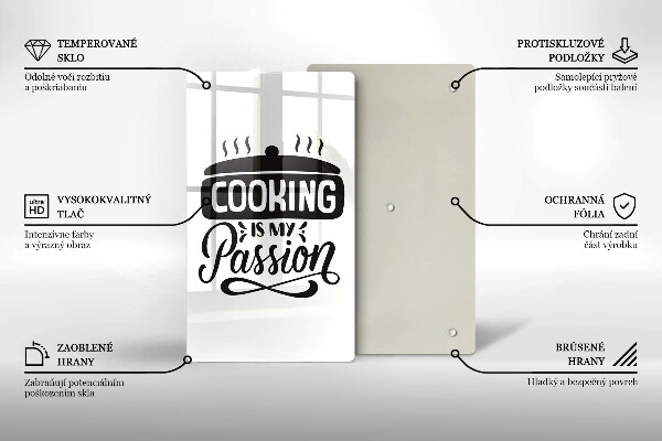 Chopping board glass Cooking is my passion