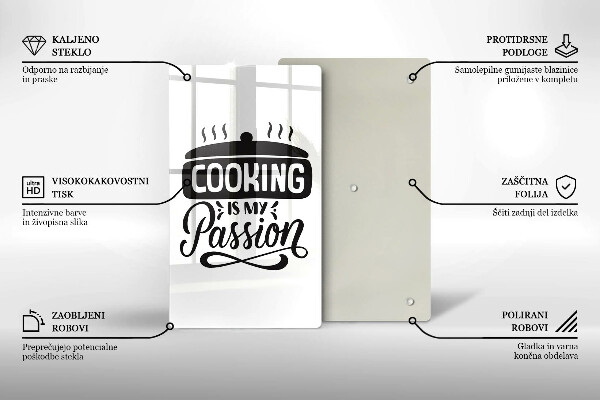 Chopping board glass Cooking is my passion