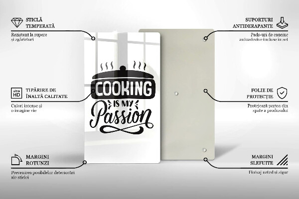 Chopping board glass Cooking is my passion