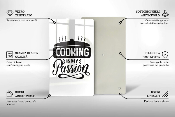 Chopping board glass Cooking is my passion