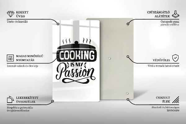 Chopping board glass Cooking is my passion