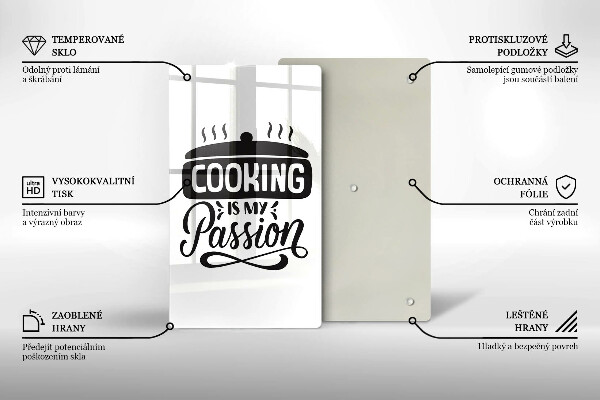 Chopping board glass Cooking is my passion