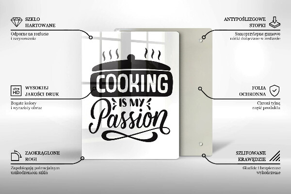 Chopping board glass Cooking is my passion